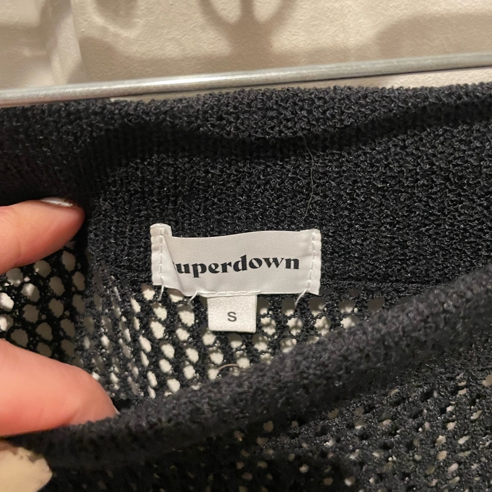 Superdown Black Mesh Swim Cover-Up - Picture 4 of 5